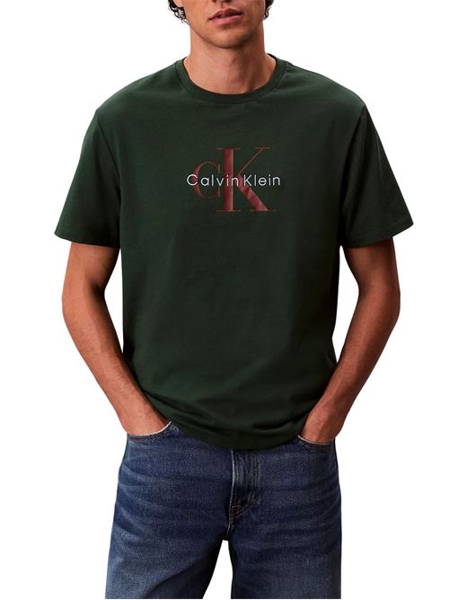 T-shirt verde in cotone Calvin Klein Jeans | LV04RB862GLLG